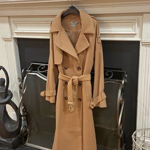 Camel wool maxi coat